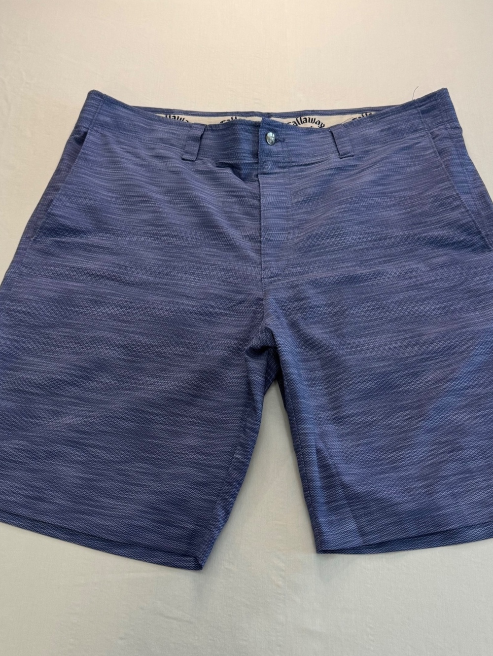 Callaway Golf Shorts Men’s 36 Blue Geometric Performance Stretch Preppy Coastal